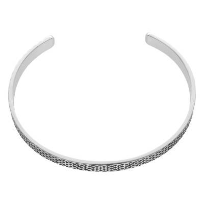 Bracelet Jonc Arabesque en Argent 925, Diamètre 6,70 et 5,60 cm, Largeur 8 mm - Vandona