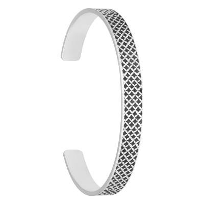925 Silver Open Arabesque Bangle Bracelet, Diameter 6.70 cm and 5.60 cm, Width 8 mm - Vandona