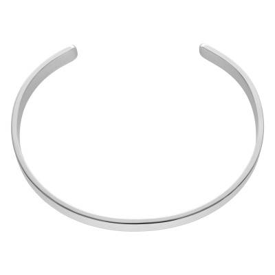 925 Silver Open Striped Bangle, Diameter 6.70 cm and 5.60 cm, Width 8 mm - Vandona