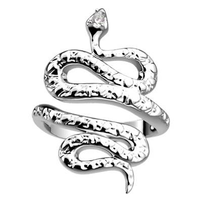Bague Serpent Argentée & Oxyde de Zirconium - Les Georgettes