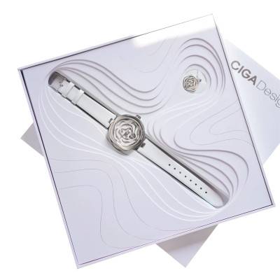Coffret montre Série R Automatique Blanche Denmark Rose - Ciga Design