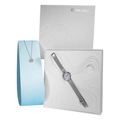 Coffret montre Série R Quartz Argentée Denmark Rose - Ciga Design