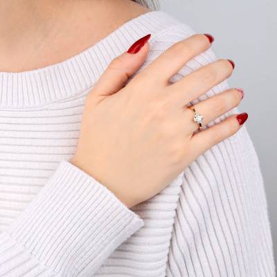 Bague Fleur d'Hiver & Diamant en Or Jaune 750 - Les Valentines