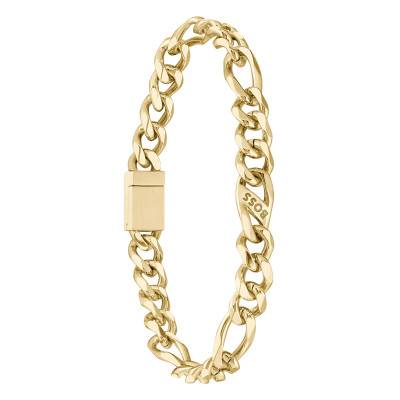 Gold-Tone Steel Curb Chain Bracelet, Length 17.50 cm or 19 cm - Boss