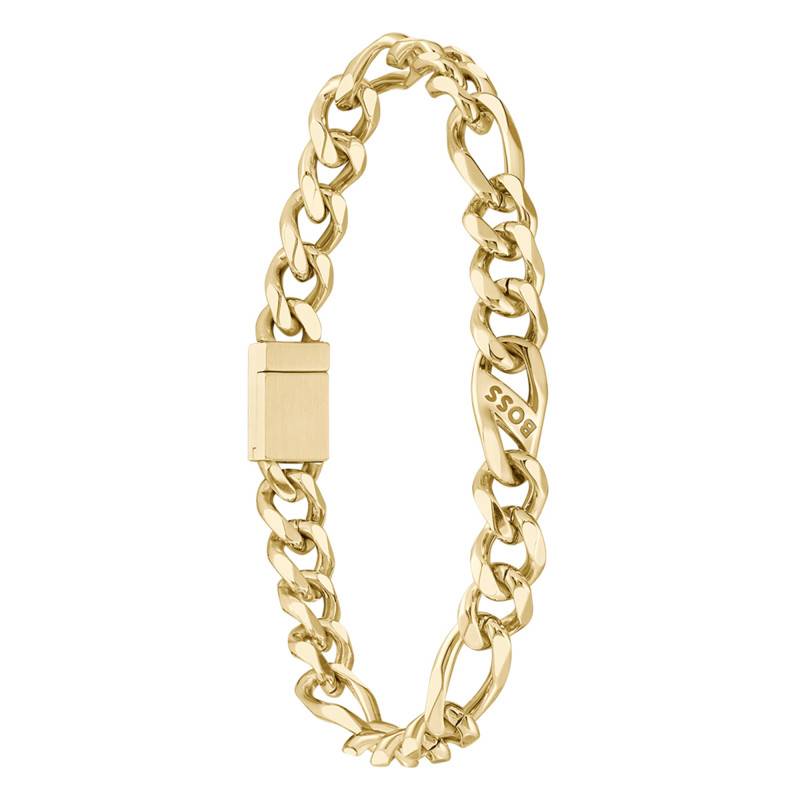 Gold-Tone Steel Curb Chain Bracelet, Length 17.50 cm or 19 cm - Boss