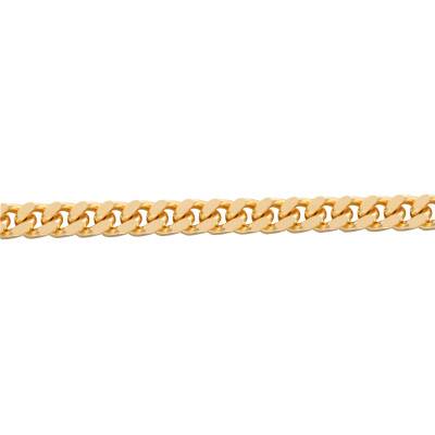 Bracelet Maille Cubaine Plaqué Or Jaune, Longueurs 18 à 21 cm, Largeur 6 mm - Manillon