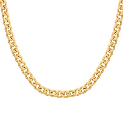 Chaîne Maille Gourmette, Plaqué Or Jaune, Longueurs 55 ou 60 cm, Largeur 4,00 mm - Manillon
