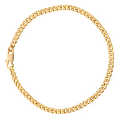 Bracelet Maille Gourmette, Plaqué Or Jaune, Longueurs 18 à 21 cm, Largeur 3,20 mm - Manillon