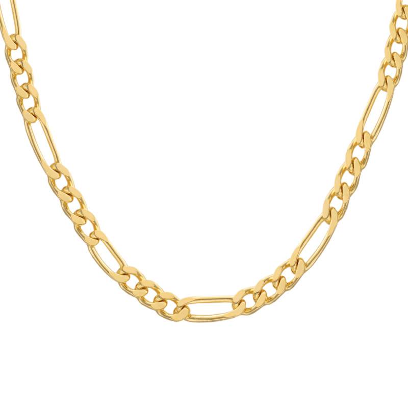 Yellow Gold-Plated Figaro Chain, Length 42 cm to 60 cm, Width 3.90 mm - Manillon