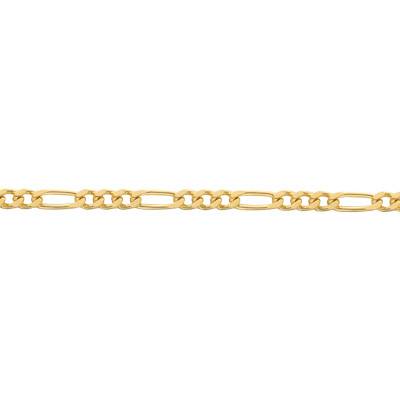 Chaîne Maille Figaro en Plaqué Or Jaune, Longueurs 42 cm à 60 cm, Largeur 3,90 mm - Manillon
