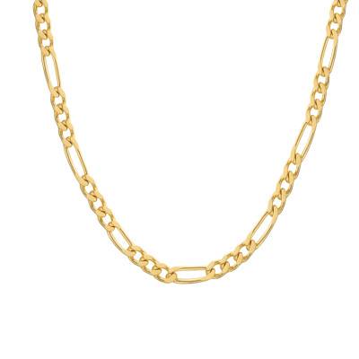 Chaîne Plaqué Or Jaune & Maille Figaro, Longueurs 42 cm à 60 cm, Largeur 3,20 mm - Manillon