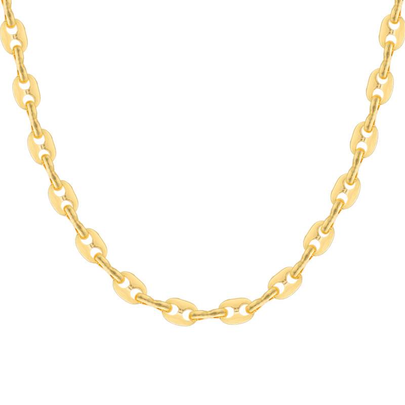 Yellow Gold-Plated Silver Coffee Bean Chain, Length 42 cm to 60 cm, Width 5.40 mm - Manillon