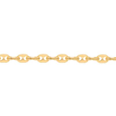 Bracelet avec Maille Grain de Café en Plaqué Or Jaune, Longueurs 18 cm à 21 cm, Largeur de 3,30 mm - Manillon