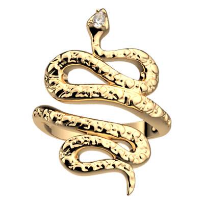 Bague Serpent Dorée & Zircone - Les Georgettes