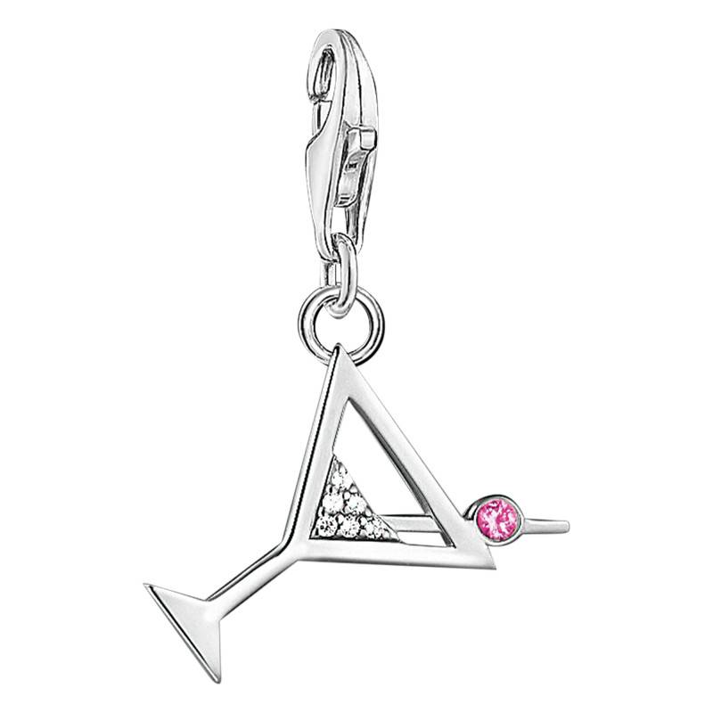 925 Sterling Silver Cocktail Charm Pendant, Cubic Zirconia & Synthetic Corundum - 1802-013-27 - Thomas Sabo