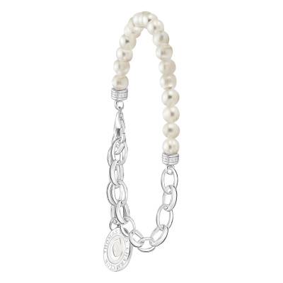 Bracelet Charmista Coin Perles d'Eau Douce en Argent 925, Longueurs Ajustables, Largeur 5,00 mm - A2128-158-14 - Thomas Sabo