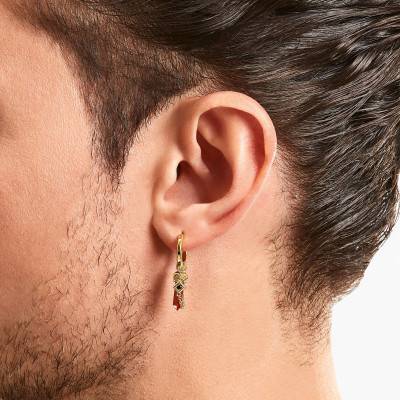 Créole Unique Rebel Wolf Plaquée Or Jaune & Oeil de Tigre - CR724-324-10 - Thomas Sabo