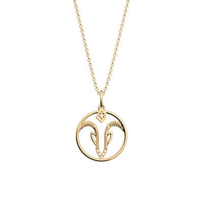 Pendentif Horoscope Capricorne - Or 333 Et Zirconia - Unisexe - Neuf Avec étiquettes
