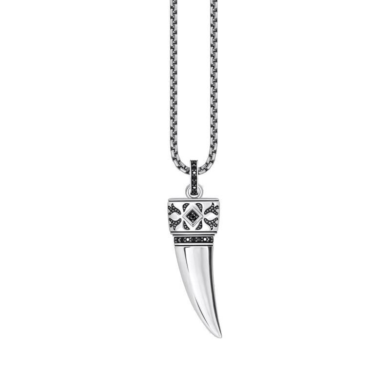 Rebel Wolf 925/1000 Silver & Cubic Zirconia Necklace, 45 cm to 55 cm - KE2202-643-11 - Thomas Sabo