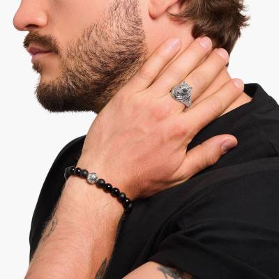 Rebel Wolf Ring in 925 Silver & Cubic Zirconia - TR2452-643-21 - Thomas Sabo