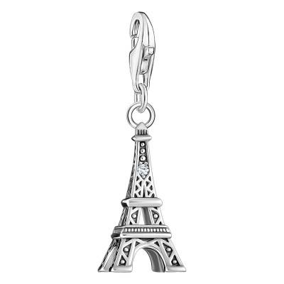 Pendentif Charm Tour Eiffel, Zircone Blanche & Argent 925 - 2074-643-21 - Thomas Sabo
