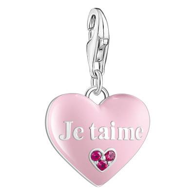 Pendentif Charm Coeur Rose, Corindon & Argent 925 - 2073-042-9 - Thomas Sabo