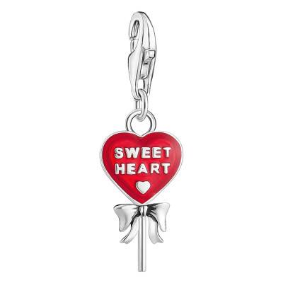 Pendentif Charm Sucette Coeur Rouge en Argent 925 - 2072-664-10 - Thomas Sabo