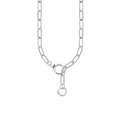 Collier Maille Ovale en Argent 925 & Zircones Noirs, Longueur 55 cm - KE2192-643-21 - Thomas Sabo