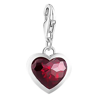 925 Silver & Red Stone Heart Charm Pendant - 2094-699-10 - Thomas Sabo