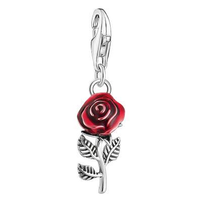 925 Silver Red Rose Charm Pendant - 2076-664-10 - Thomas Sabo