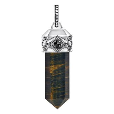 Pendentif Rebel Wolf Hexagone en Argent 925 & Oeil de Tigre - PE964-950-1 - Thomas Sabo
