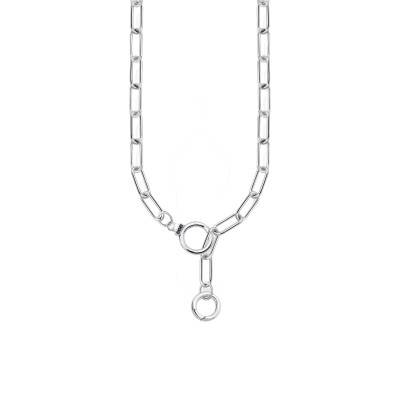 Collier Chaîne Rebel Wolf en Argent 925 & Zircones Noires, Longueur 55 cm - KE2192-643-21 - Thomas Sabo