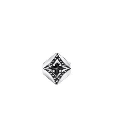 Boucle d'oreille Unique Rebel Wolf Losange en Argent 925 & Zircone Noire - H2283-643-11 - Thomas Sabo