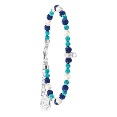 Bracelet Charmista Perles Multicolores & Argent 925, Longueur 16 à 19 cm, Largeur 4,00 mm - A2141-158-7 - Thomas Sabo