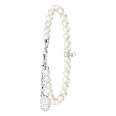 925 Silver & Freshwater Pearls Charmista Bracelet, Length 16 cm to 19 cm, Width 4 mm - A2141-158-14 - Thomas Sabo