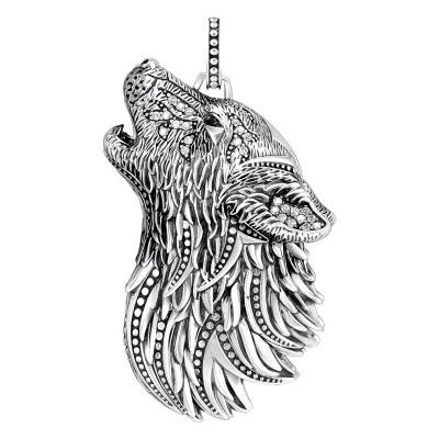 Pendentif Rebel Wolf en Argent 925 & Zircones - PE966-643-21 - Thomas Sabo