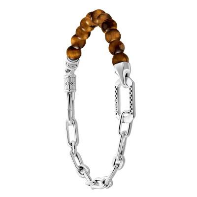 Bracelet Oeil de Tigre & Argent 925, Longueur 16 à 19 cm - A2088-826-2-L19V - Thomas Sabo