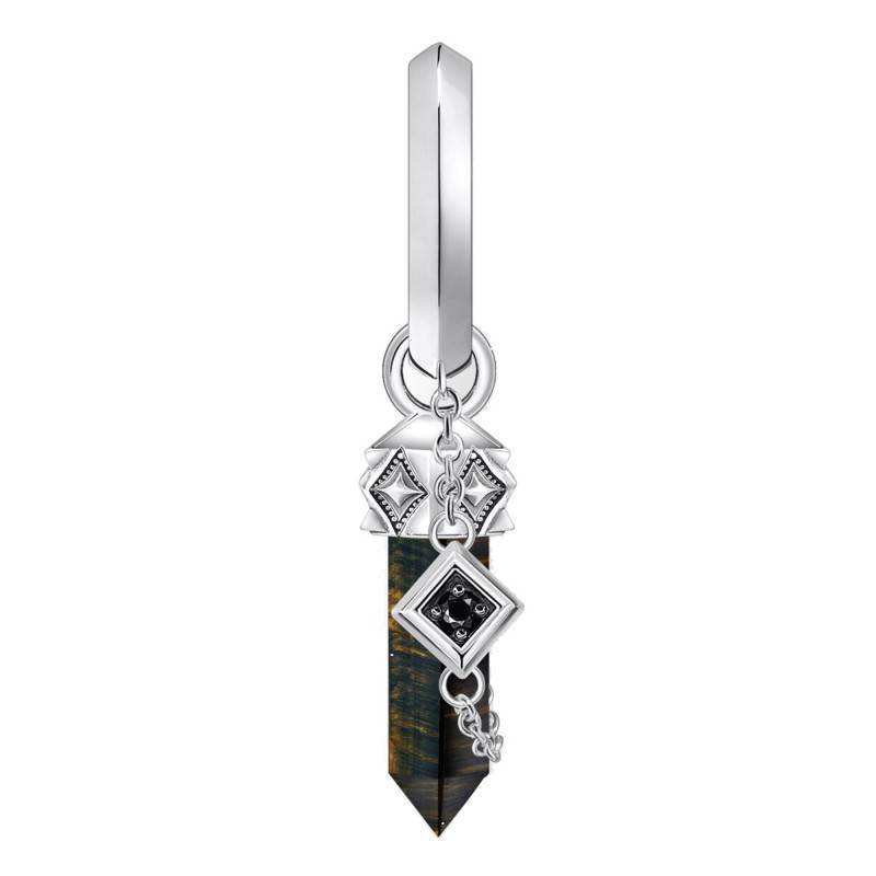 Rebel Wolf 925 Silver & Tiger's Eye Single Hoop Earring - CR724-950-1 - Thomas Sabo