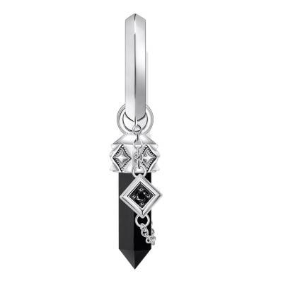 1 Rebel Wolf 925/1000 Silver & Black Onyx Hoop Earring - CR724-641-11 - Thomas Sabo