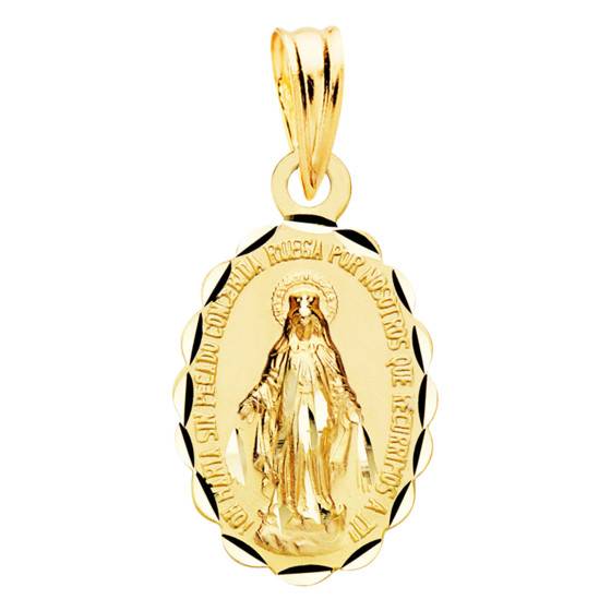 Médaille Vierge Miraculeuse Made In Lourdes - Doré Or Fin 24 Carats, Bijou Religieux Élégant