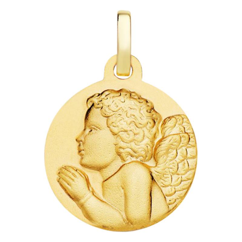 Yellow 375 or 750 Gold Praying Angel Medal 16 mm - Lumiosa