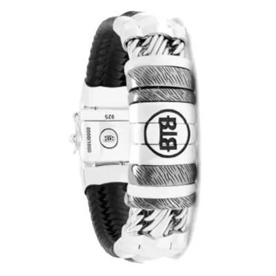 Bracelet Edwin Limited en Cuir Noir & Argent 925, Longueur 19 cm - Buddha to Buddha