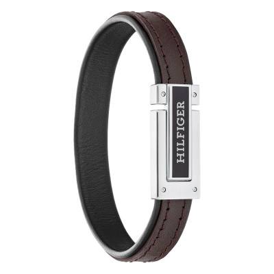 Bracelet en Acier & Cuir Marron, Longueur 19 cm - 2790559 - Tommy Hilfiger