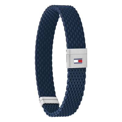 Bracelet en Acier & Silicone Tressé Bleu, Longueur 17,50 cm - 2790239S - Tommy Hilfiger