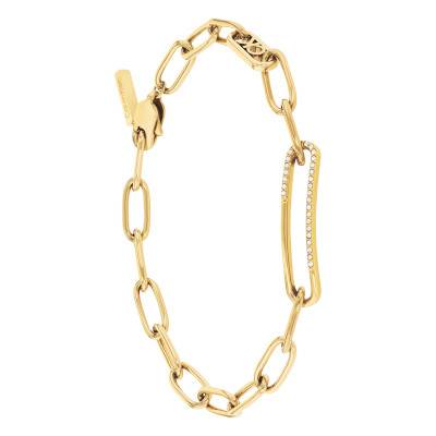 Timeless Asymmetrical Elegance Gold-Plated Steel Bracelet, Length 18.50 cm - 35000543 - Calvin Klein