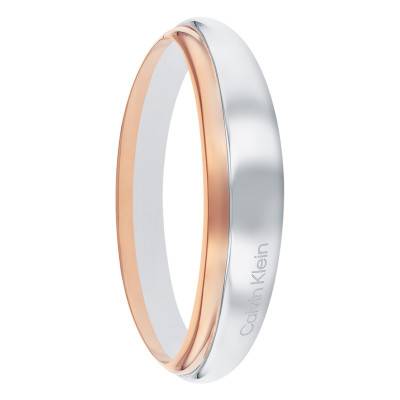 Silver & Rose Gold Stainless Steel Timeless Refine Bracelet, Length 17.50 cm - 35000612 - Calvin Klein