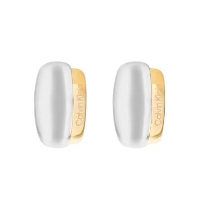 Timeless Refine Gold-Tone & Silver-Tone Steel Hoop Earrings, Diameter 20 mm - 35000613 - Calvin Klein