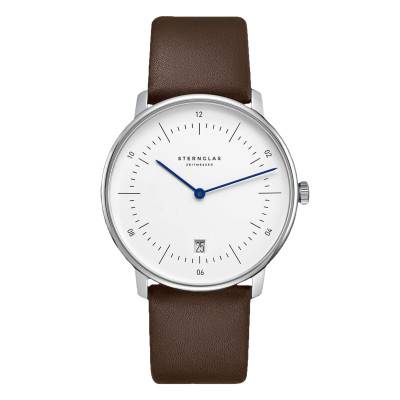 Montre Naos White Silver Premium Dark Brown S01-NA01-PR04 - Sternglas