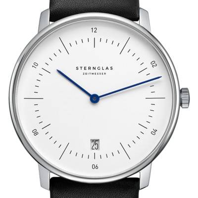 Montre Naos White Silver Premium Black S01-NA01-PR07 - Sternglas