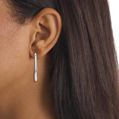 Sculptural Elemental Steel Hoop Earrings - 35000643 - Calvin Klein